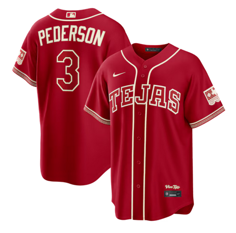 Men Texas Rangers #3 Pederson red Nike 2026 MLB City Connect Jersey->->MLB Jersey